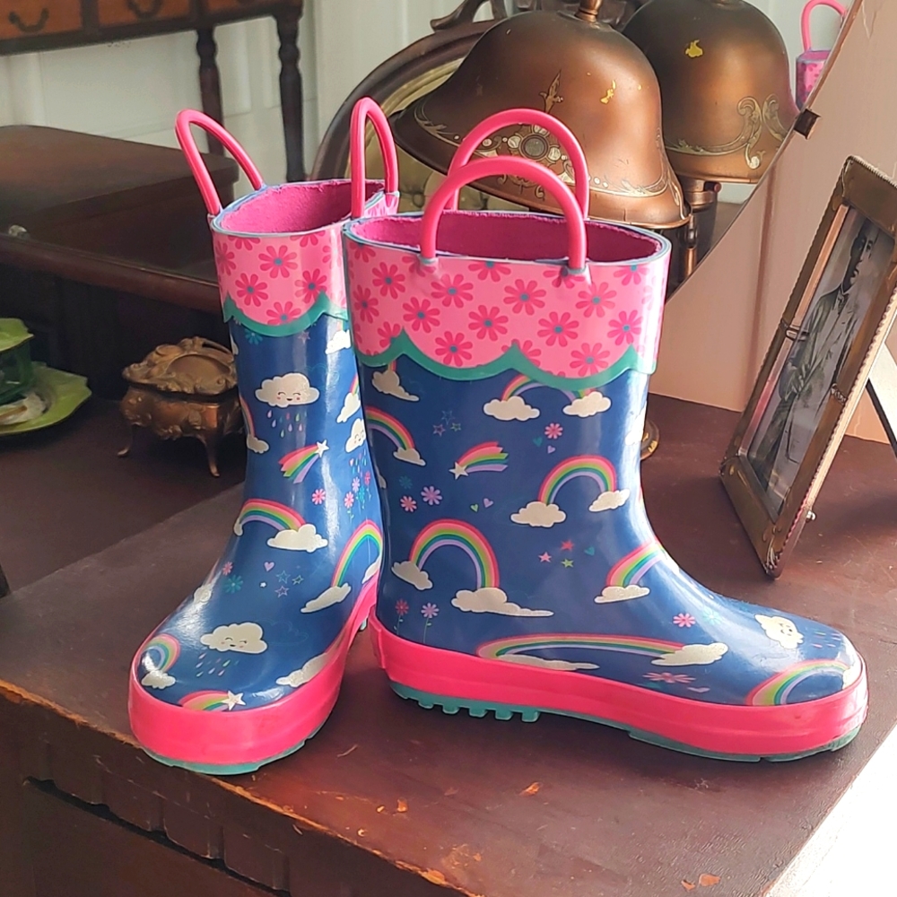 Stephen Joseph Size 10 Rainbow Rain Boots
